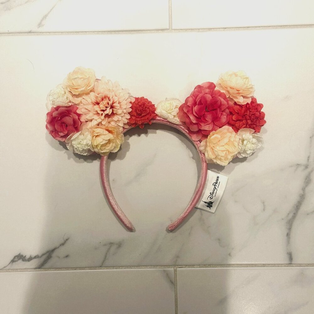 Disney Parks Ears Pink Pastel Floral EPCOT Flower and Garden headband